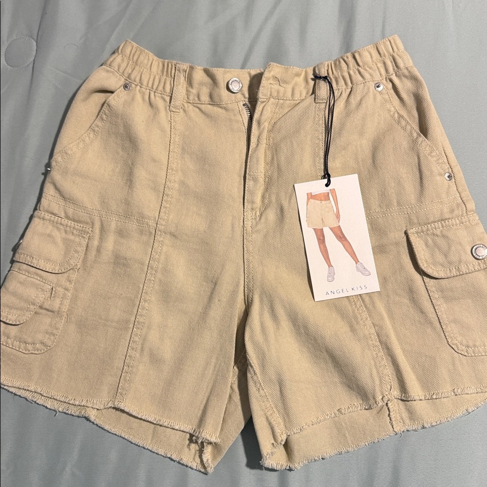 Angel Kiss Tan Cargo Shorts